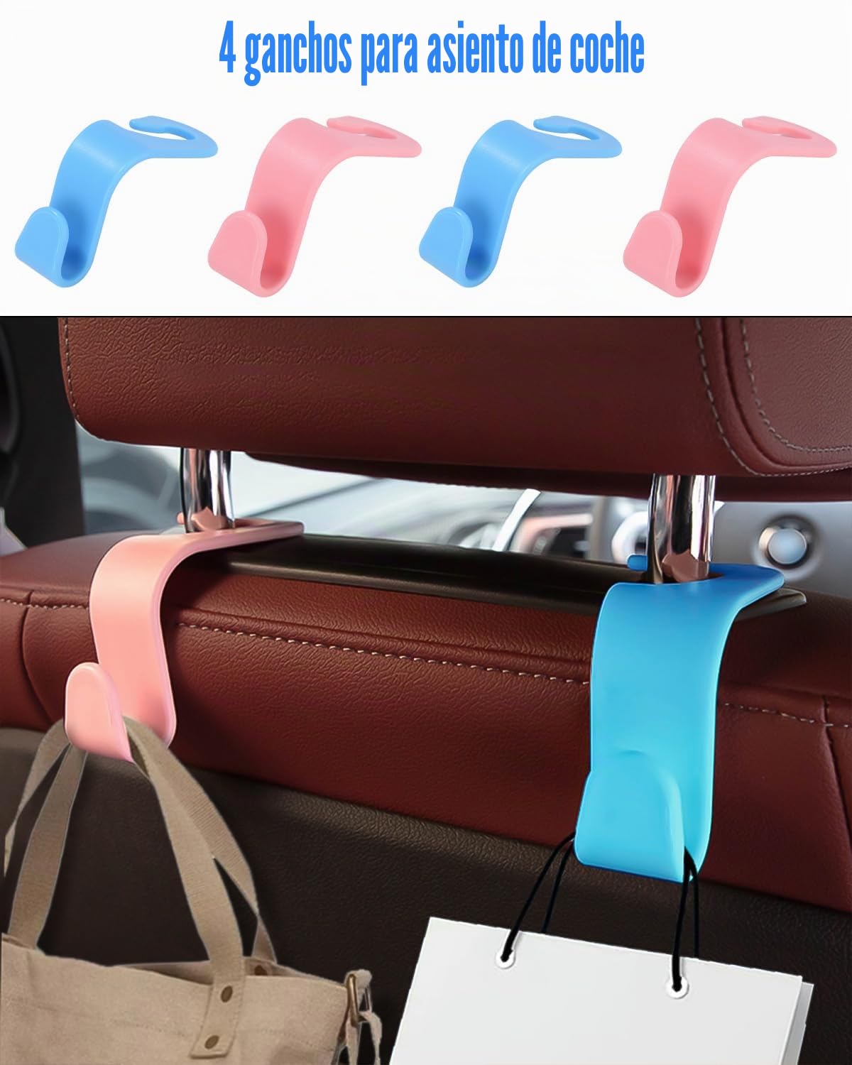 Soporte de metal para tablet para coche, antivibración, con 4 ganchos para el asiento del coche, soporte universal ajustable para tablet de 4,5 a 13 pulgadas, iPad Mini Air Pro 12,9 11, Switch