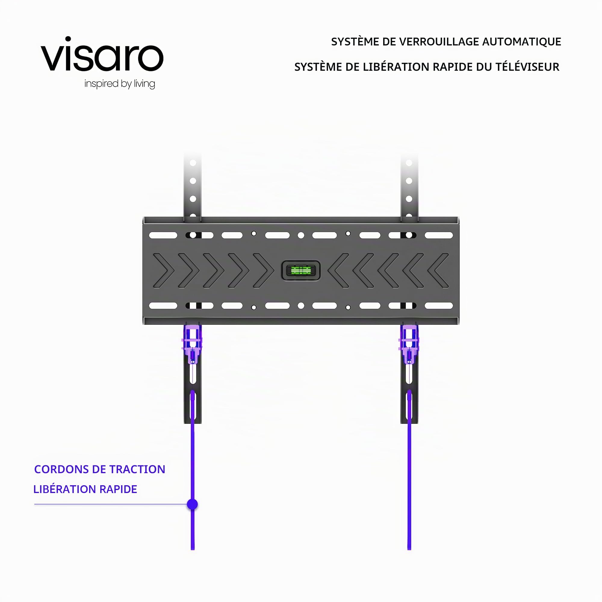 Visaro WMF75 Support TV Mural Fixe 43-75 Pouces, VESA 400x400