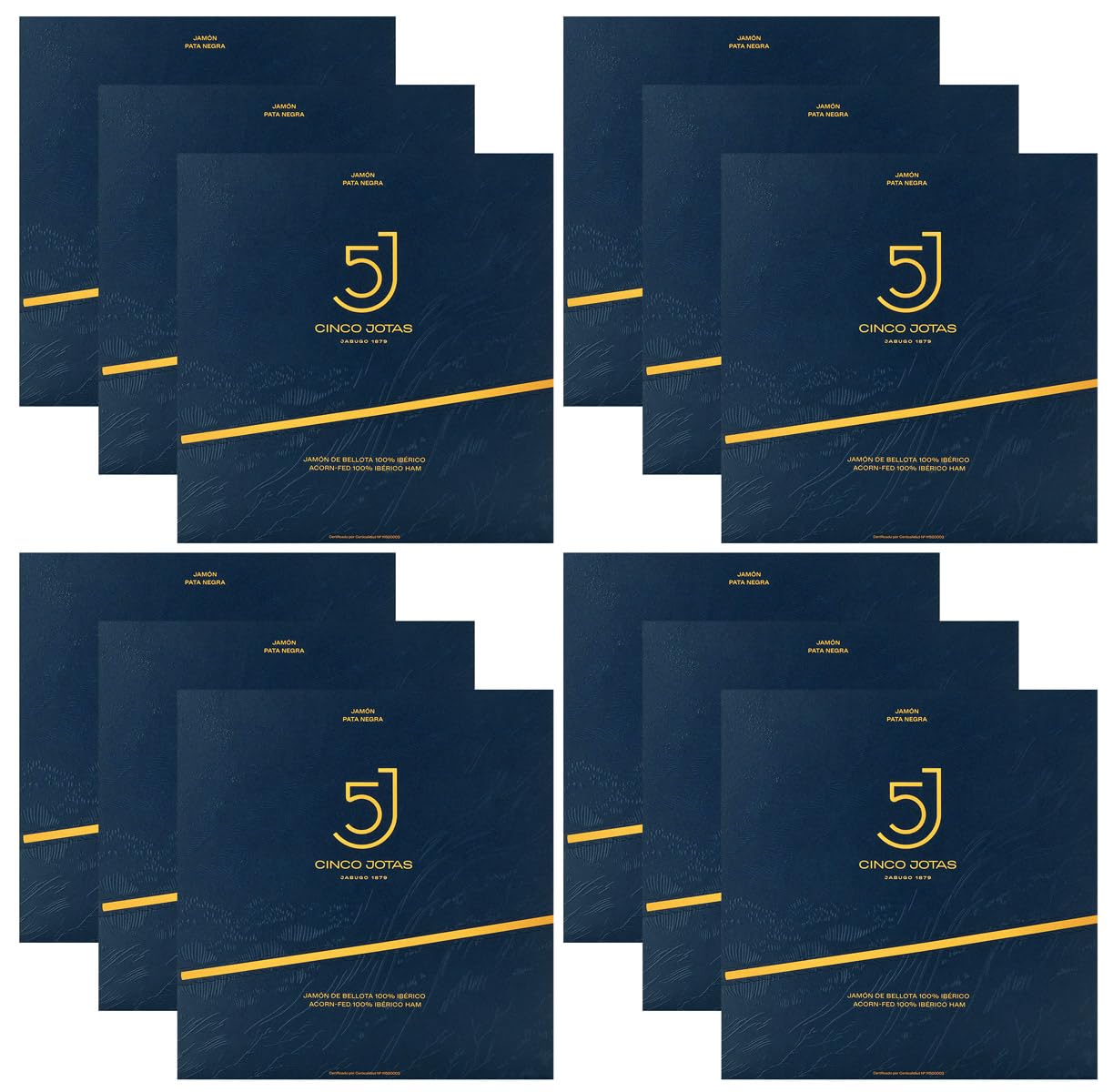 Jamón de Bellota Cinco Jotas - 12 x Blíster Jamón 5J Loncheado - Envío 24H - Mejor Selección ENOVINOS