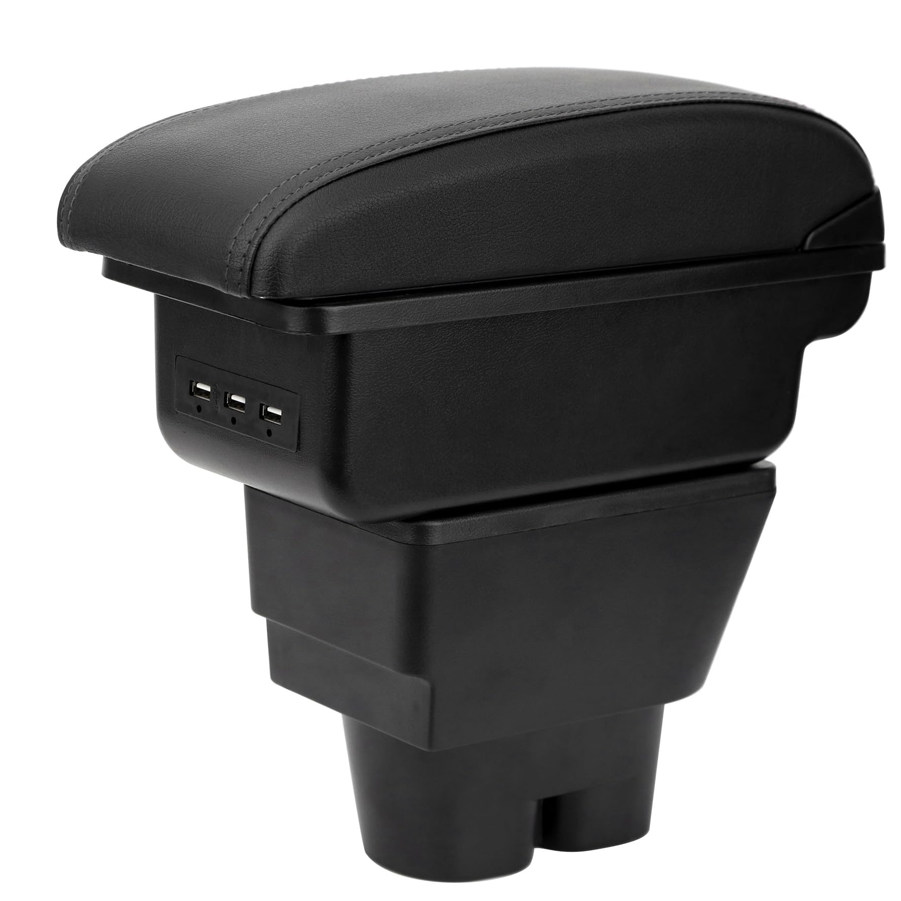 Apoyabrazos Compatible con Peugeot 207 207CC Coche Apoyabrazos Doble Capa Reposabrazos Consola Central Caja de Almacenamiento con 3 puerto USB