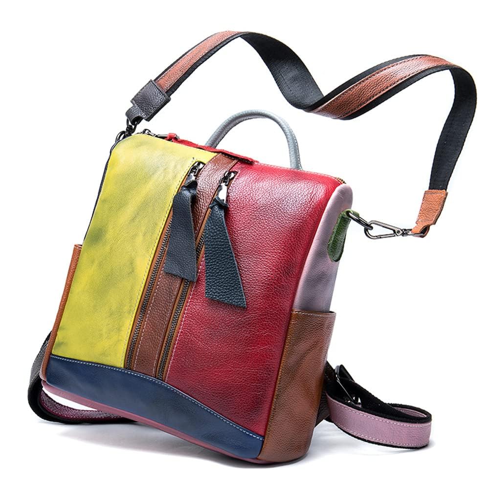 Modischer Rucksack Damen Leder, Tagesrucksack mehrfarbig mit großer Kapazität 2022, Stil 1, L