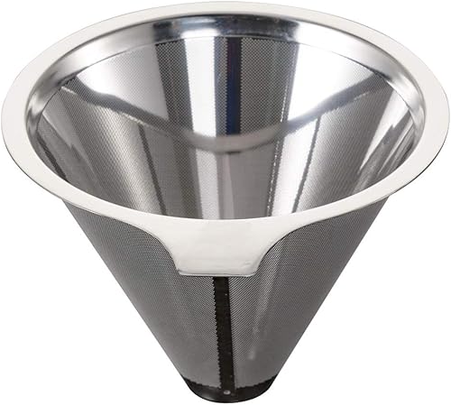 Filtro de café de acero inoxidable sin papel Reutilizable Lento Goteo Metal Cono Café té infusión (sin base)