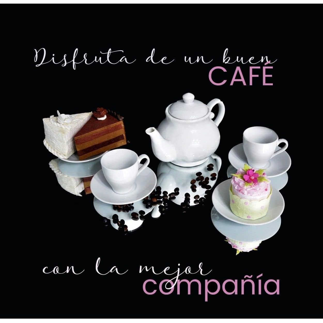 Hogar y Mas Set DE TÉ Y CAFÉ Porcelana. 1 Tetera Y 6 Tazas Basic 5CL Platos