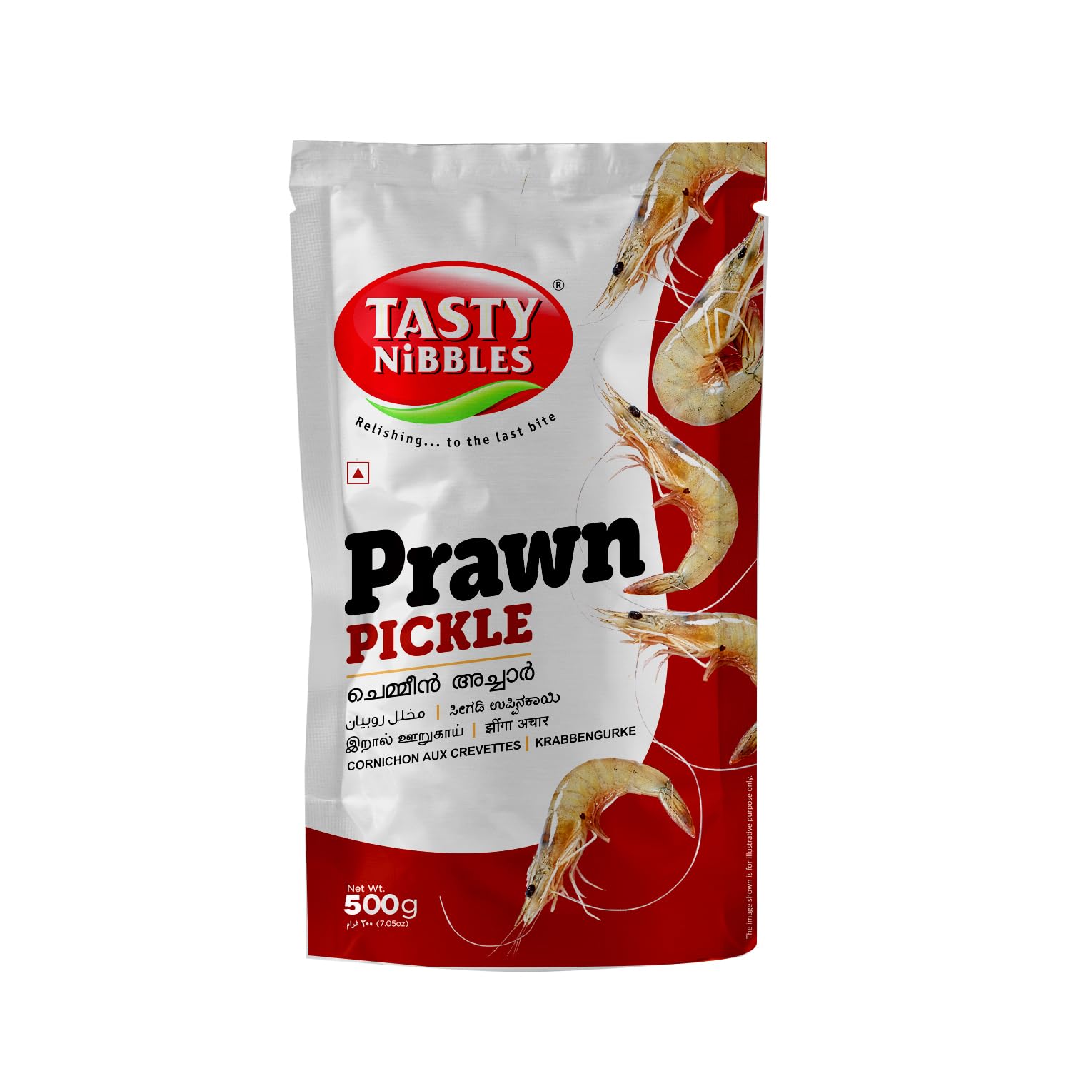TASTY NIBBLES Prawn Pickle 500g | Chemeen Achar | Non-Veg Pickle | Jheenga Achar | Eral Pickle |Kerala Style [Pack of 1]