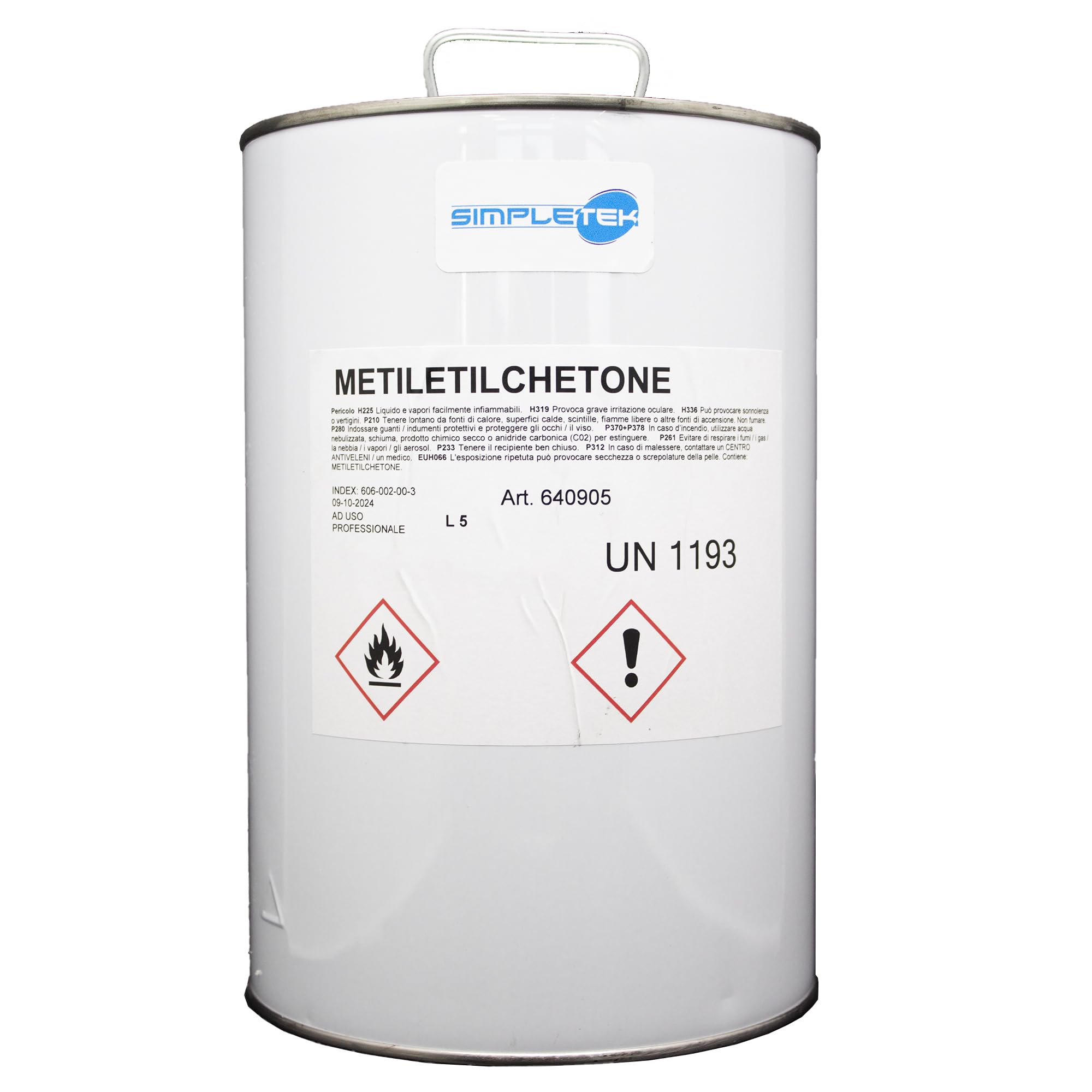SIMPLETEK - Methylethylketon (MEK) 5L – Hochwirksames Lösungsmittel für Harze, Gummi, Kolophonium und Schellack