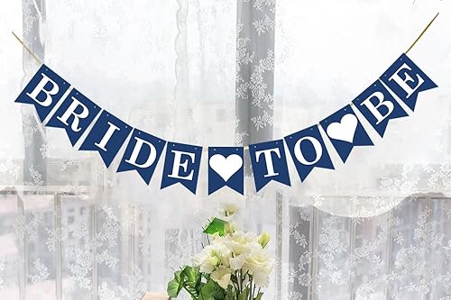 Miniatura 6 de KUNGOON Cartel de la novia en azul marino y blanco, divertidas decoraciones de despedida de soltera para despedida de soltera y despedida de soltera.