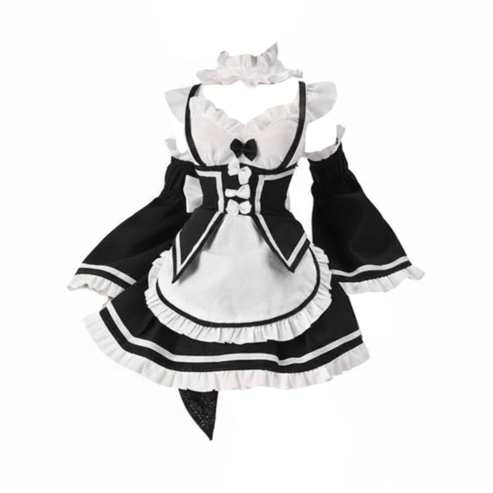 Puppenkostüm Kleid für 1/6 Figuren mit Klassischem -Stil Und Gestuften Rüschen Puppenoutfit Zubehör Passend für Sammler Puppensammlung Fotoarrangement