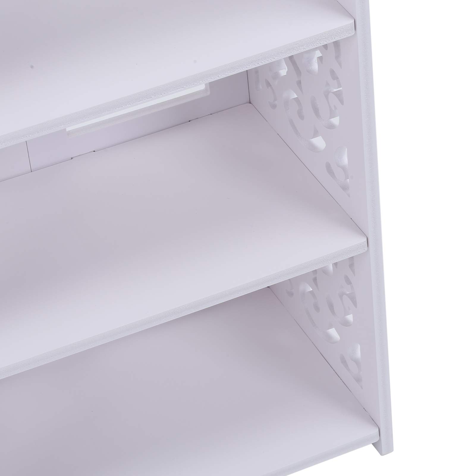 Zapatero de 4 Niveles, Organizador de Almacenamiento, Estante para Entrada, Armario, Dormitorio, Sala de Estar, WPC Blanco