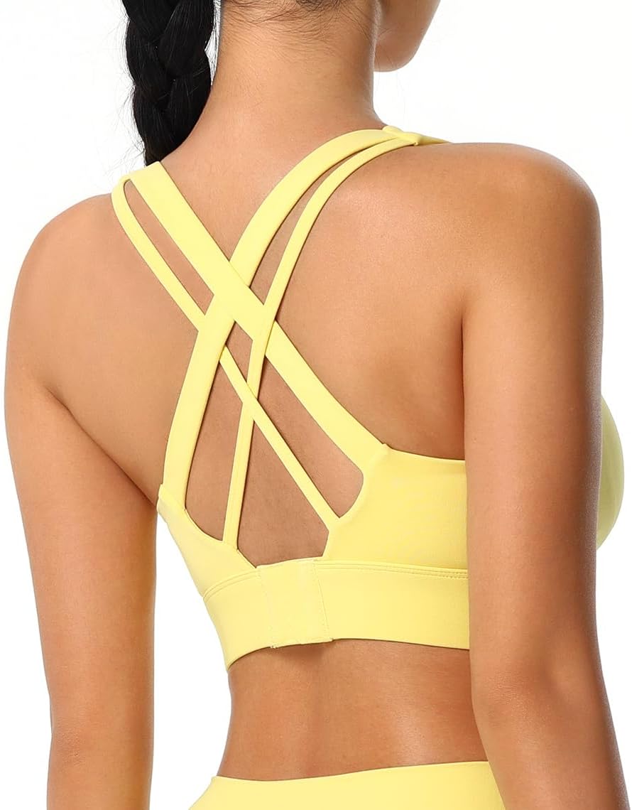 High Impact Sports Bra for Women - Criss-Cross Back, Molded Cups, Hook and Eye Closure - High Support Running Bra - Image 3