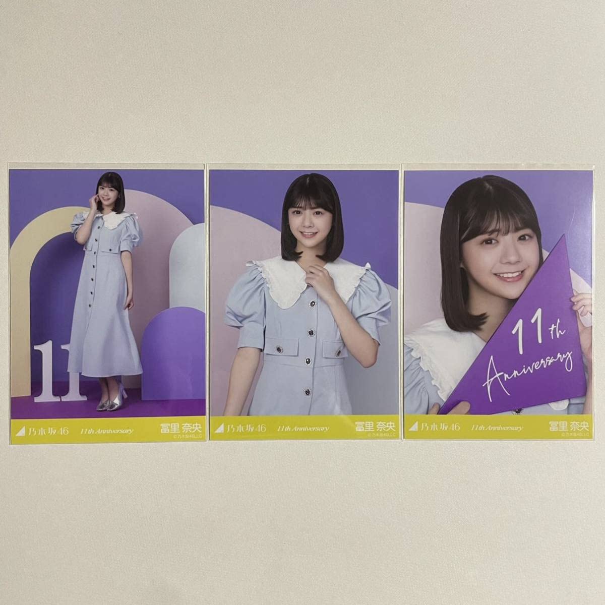Amazon.co.jp: 乃木坂46 冨里奈央 11周年記念 生写真 3枚 コンプ 検