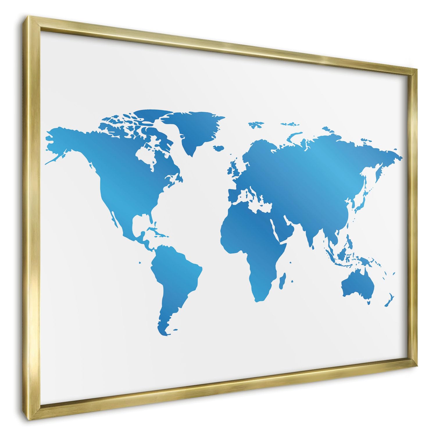Bacheca Magnetica 70x50 cm | con Cornice Oro | Mappa Del Mondo | Montaggio Facile | Lavagna Memo per Casa | Organizzatore Parete Familiare | Per Appunti, Messaggi e Appuntamenti
