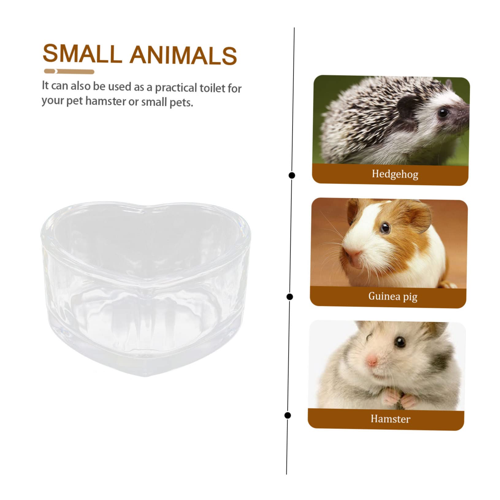 ibasenice 2Pcs Transparent Bowls Hamster Food and Water Bowls Compact Chinchilla Accessories Easy to Clean for Pets for Feeding and Hydration