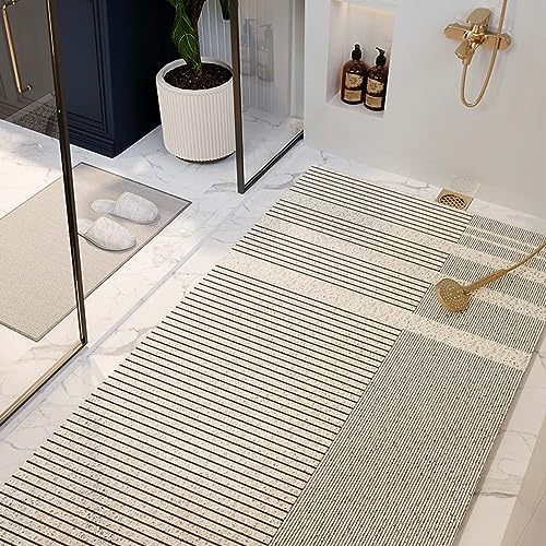 Alfombrilla de ducha grande antideslizante con tecnología de secado rápido, alfombrilla de baño de PVC hueca para una ducha más segura