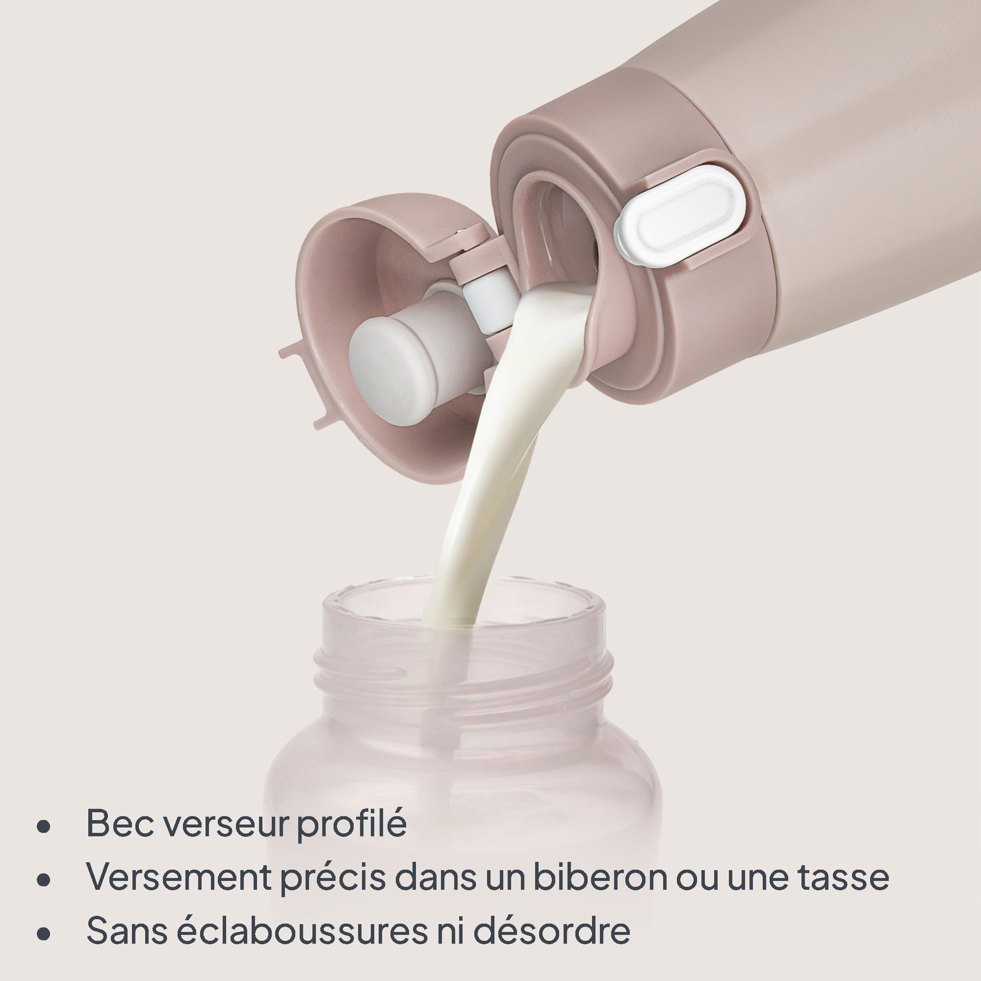 Lionelo Thermup Bottle Chauffe-Biberon Sans Fil 350 ml, Thermos Portable | 150 ml chauffés de 20 à 37°C en 3,5 min, 5 températures 37–55 °C, maintien au chaud jusqu’à 20 h, fermeture étanche, léger
