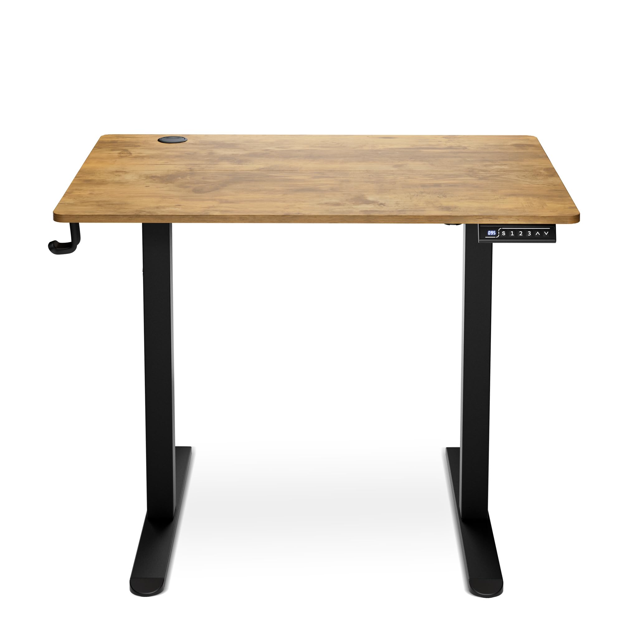 di volio Elektrischer Schreibtisch Höhenverstellbar Braun 88x60 cm Barga | Platzsparender Bürotisch, Sitz-Steh-Funktion, Memory-Funktion, Stehtisch fürs Homeoffice