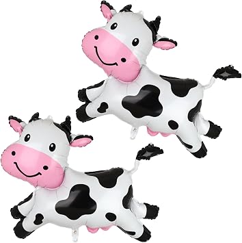 Cow Balloons Cow Shape Mylar Balloon One 1st 2nd Birthday Farm Theme 2 Pcs