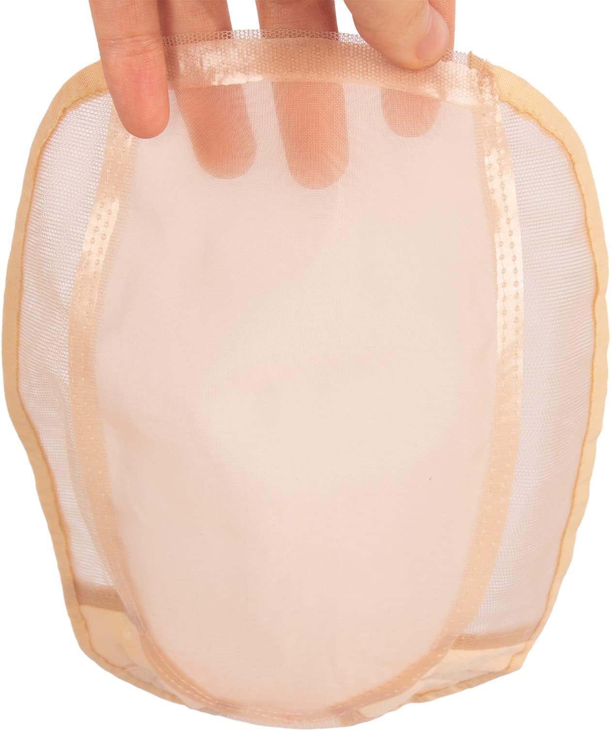 Toupee Cap Mono Top Lace Bases with Thin Skin Breathable Wig Cap for Making Wigs Skin Color DIY Base Foundation for Hair Topper Crown Extension 8.2 Inch