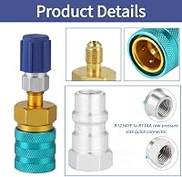 KIMISS R1234YF R134A alacsony nyomású gyorscsatlakozós adapter gépjármű klímához nehéz alumínium ötvözet 3