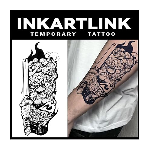 Miniatura 14 de INKARTLINK Tattoo Tech, 2 hojas de tatuaje semipermanente mediano, tatuajes temporales de diseño artístico para adultos, dura 1-2 semanas, Laurel -