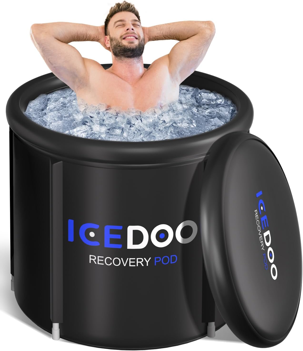 119 Gal Portable Inflatable Ice Bath Tub for Athletes,Multiple Layered Cold Plunge Tub with Cover,Ice Plunge Tub for Cold Water Therapy,Portable Ice Bath for Home,Courtyard and Outdoor