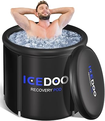 CalmMax Oval Ice Bath Tub with Cover for Athletes XL Portable Cold