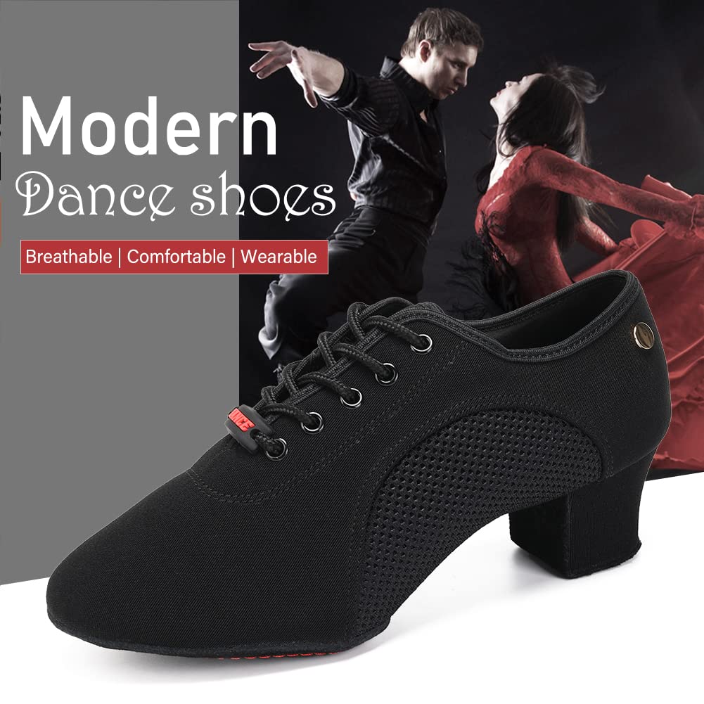 JUODVMP Zapatos De Baile Latinoamericanos Cerrados para Mujer con Cordones Salsa Tango Jazz Zapatos De Baile Training,Modelo ES-NJB