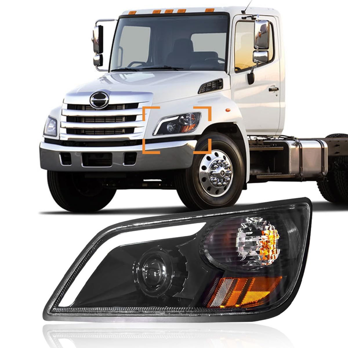 Amazon.com: Hpdmauto Headlight Assembly fit for 2011+ Hino 238 258