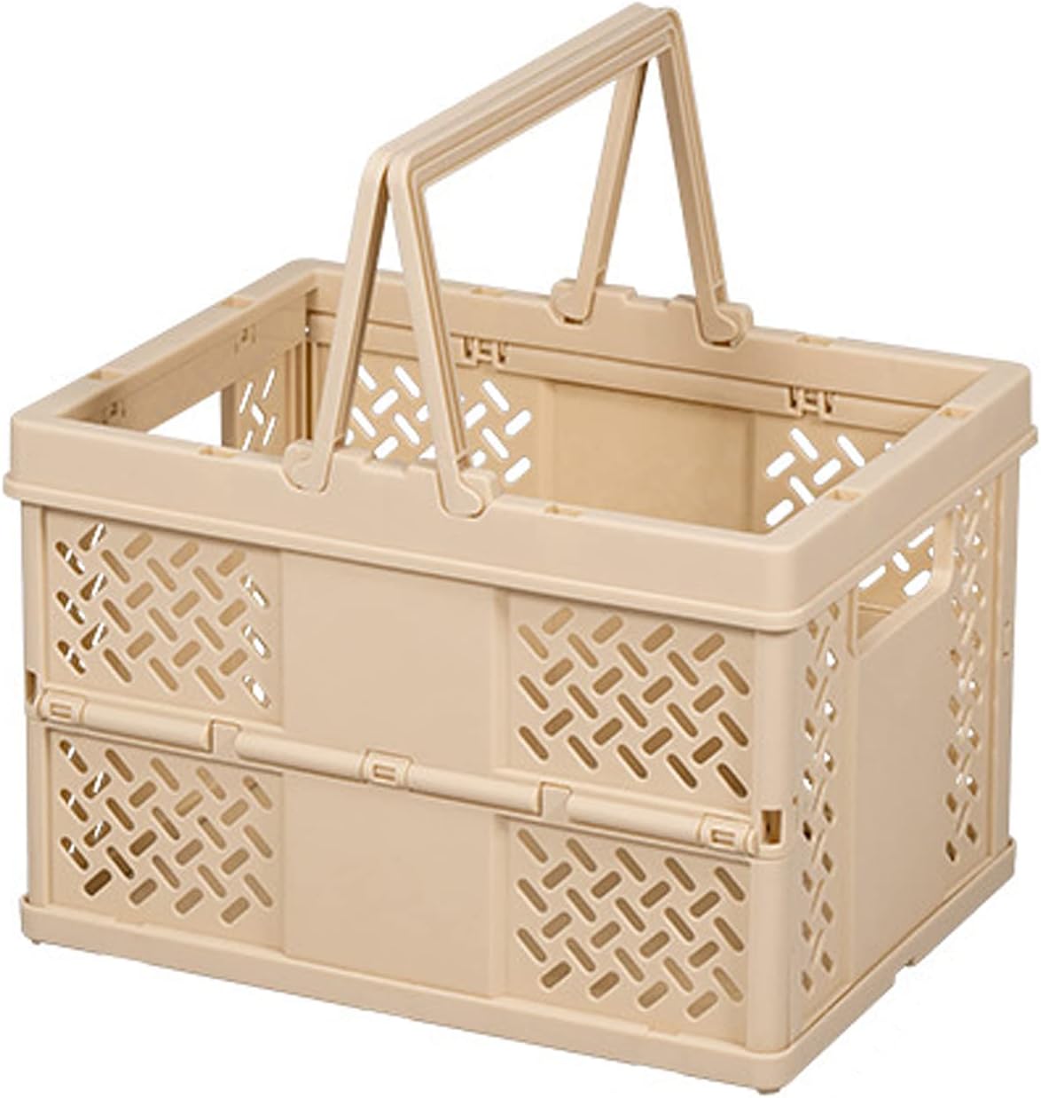 Foldable Organizer Basket Stacking Organizer Box Clutter Storage Box for Makeup Holder Portable Grocery Basket Makeup Case Large Capacity Case Clear