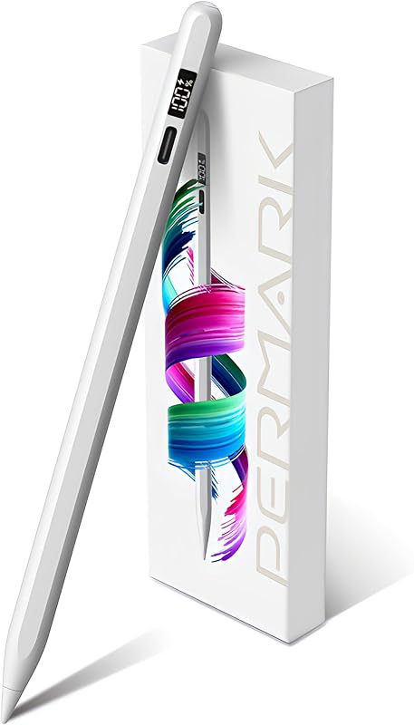 Lápiz para Apple iPad 11/10/9 con pantalla LED de alimentación, carga rápida de 15 minutos, lápiz óptico para iPad 10/9/8/7/6, 11 A16, Air 11/13 M2/M3, Pro 11/13 M4, Pro 12,9", Air 5/4/3, Mini 7/6/5 (blanco)