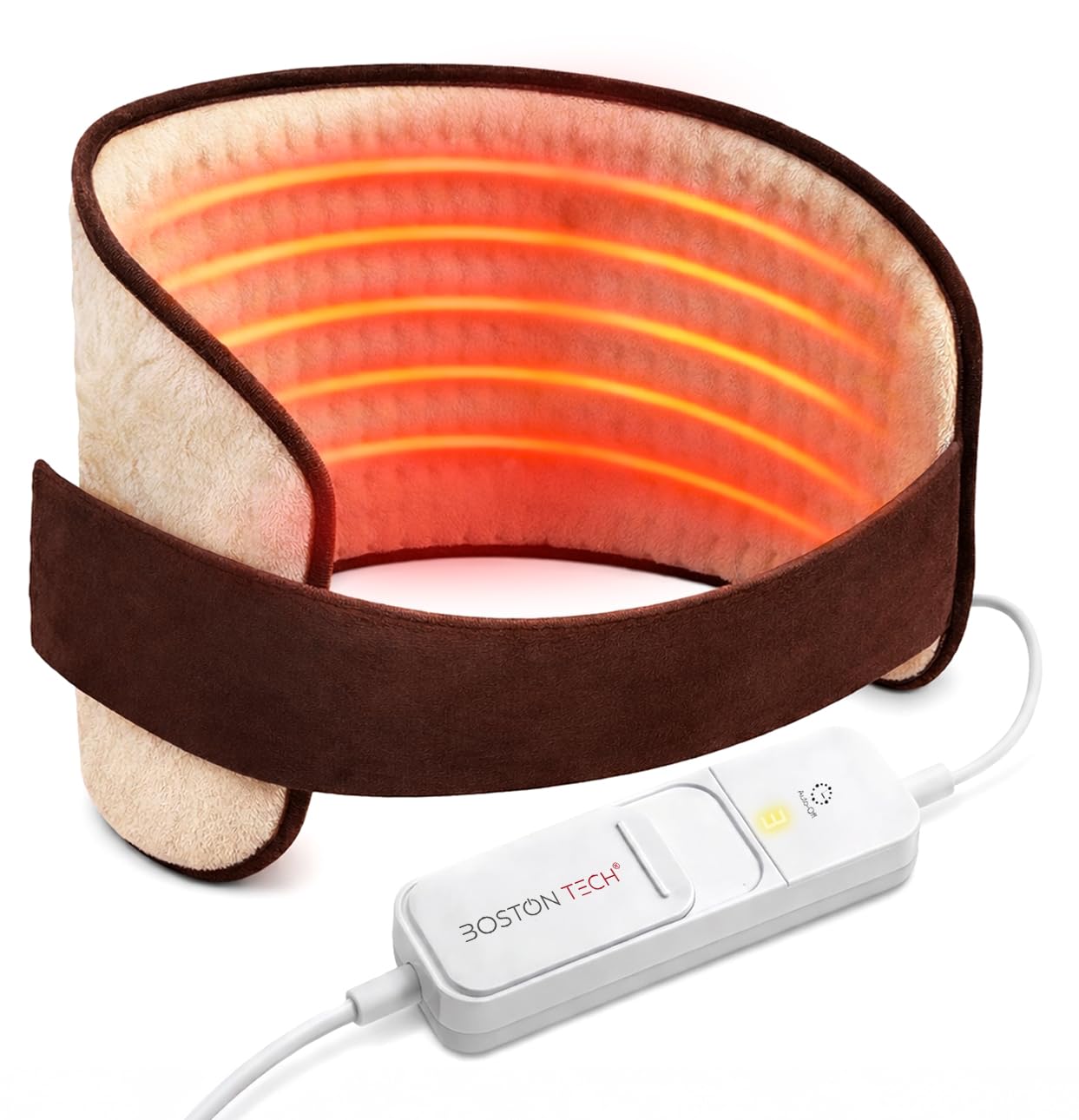 Boston Tech WE116 Heizkissen elektrisch für Bauch und Rücken Tasche - Heizgürtel mit 3 Temperaturstufen & Abschaltautomatik - Wärmegürtel mit verstellbarem Band und Klettverschluss Anthrazit 29x69cm