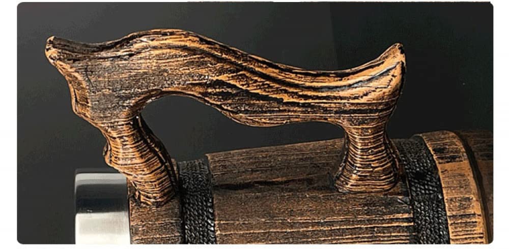 YXSH Barile di Legno 3D Resina dell'Acciaio Inossidabile Testa di Leone Boccale di Birra Calice Boccale Tazza di caffè Tazze di Vetro di Vino 580ml Miglior Regalo di Natale