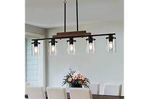 Farmhouse 5-Light Lighting Dining Room Chandelier, Rustic 5-Light Dining Room Lighting Fixture,...