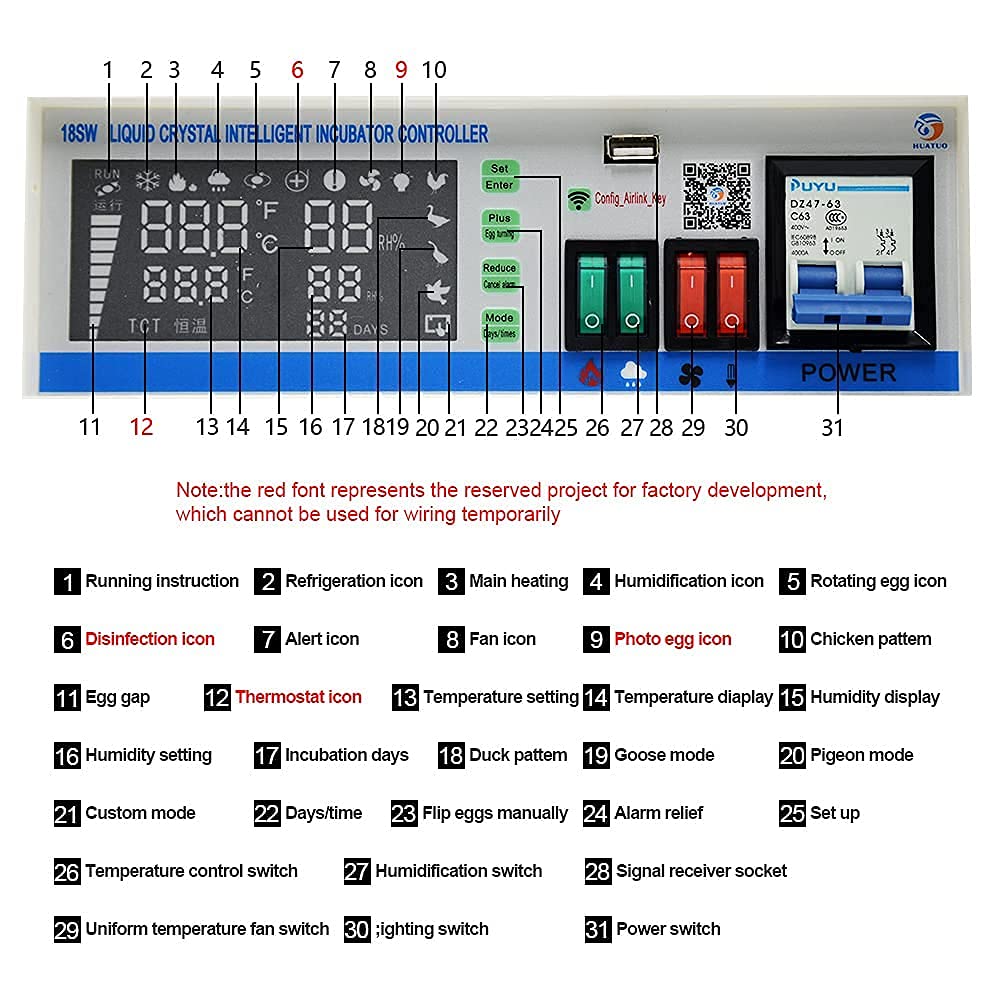 Controlador de Humedad Controlador de Temperatura Digital Controlador automático de incubadora termostato Digital Sensor de Temperatura y Humedad Laboratorio 110V-240V / 1000W