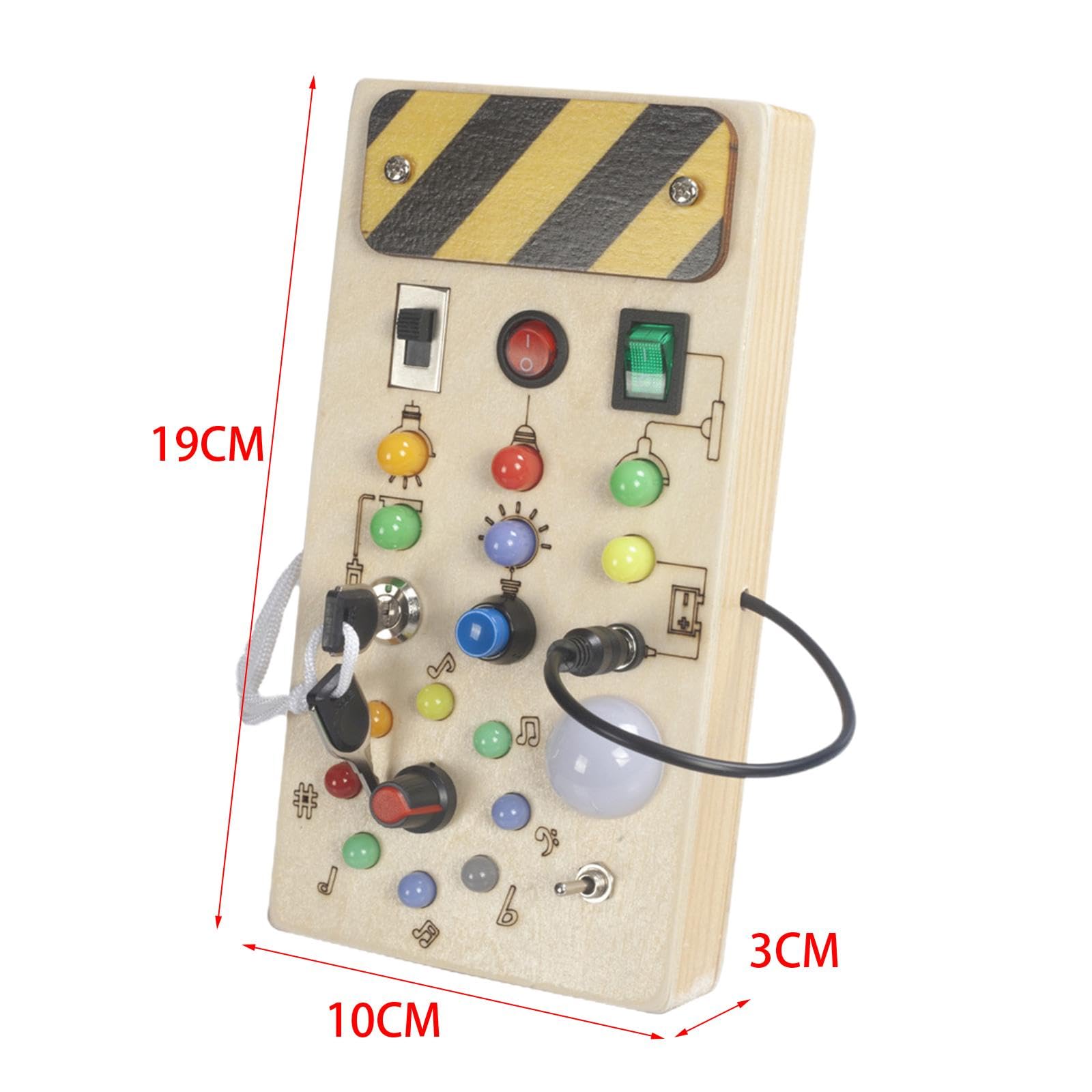 Sharplace Tablero de Actividades con Interruptor de Luz, Juguete Educativo para El Desarrollo de La Motricidad Fina, Juego de Cognición con Panel de