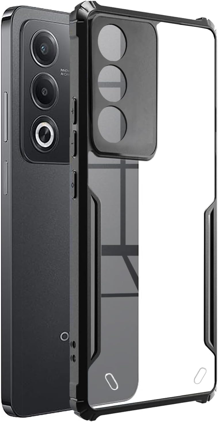 Spazy Case® Oppo A3 Pro Back Cover | Transparent Crystal Clear Hard PC Back Case with TPU Bumper, Drop Protection Case Cover for Oppo A3 Pro