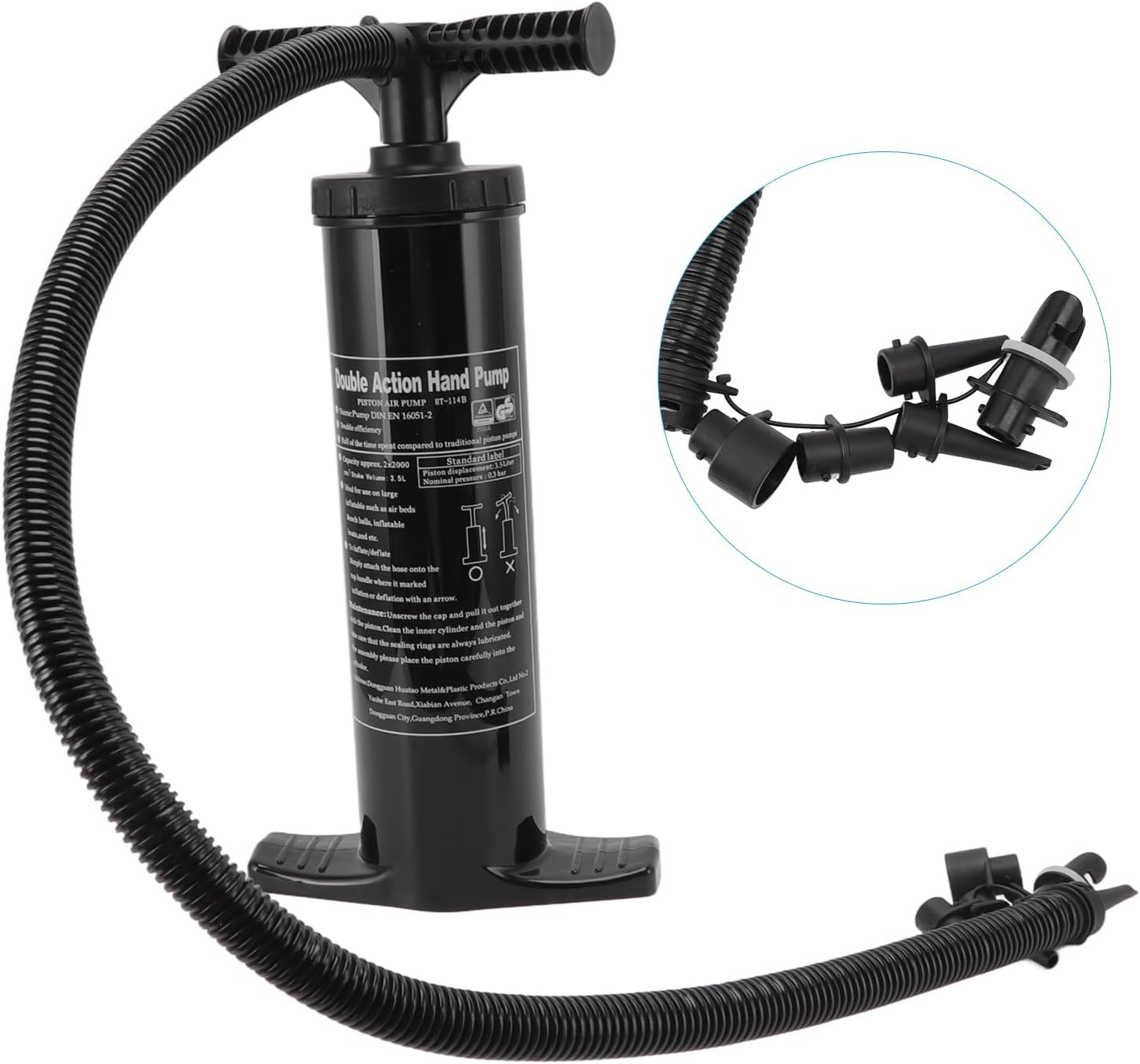 Hand Pulled Air Pump Fast Inflating Manual Inflatable Pump for Rubber Boats and Air Mattresses ABS Plastic 1 Unit