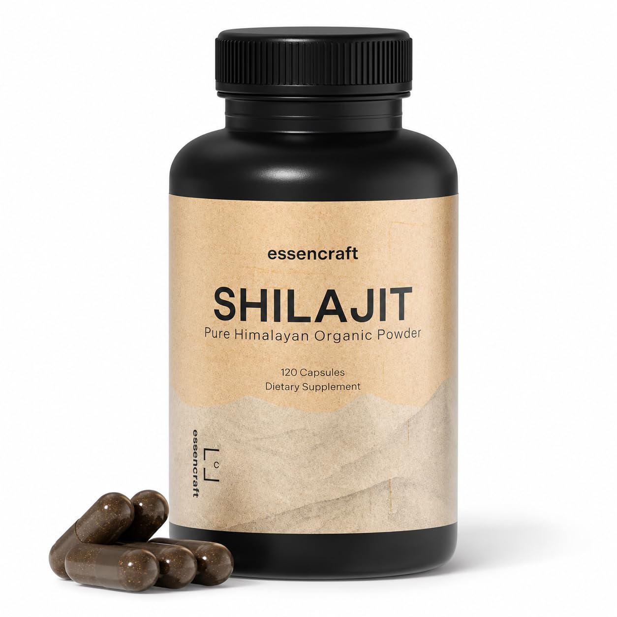 Pure Himalayan Shilajit Resin Extract - 1000mg Max Potency, Lab Tested Pure Shilajit for Men & Women, 85+ Trace Minerals Fulvic Acid, Immune Support, Energy, Cognition, 2 Month Supply, 120 Capsules