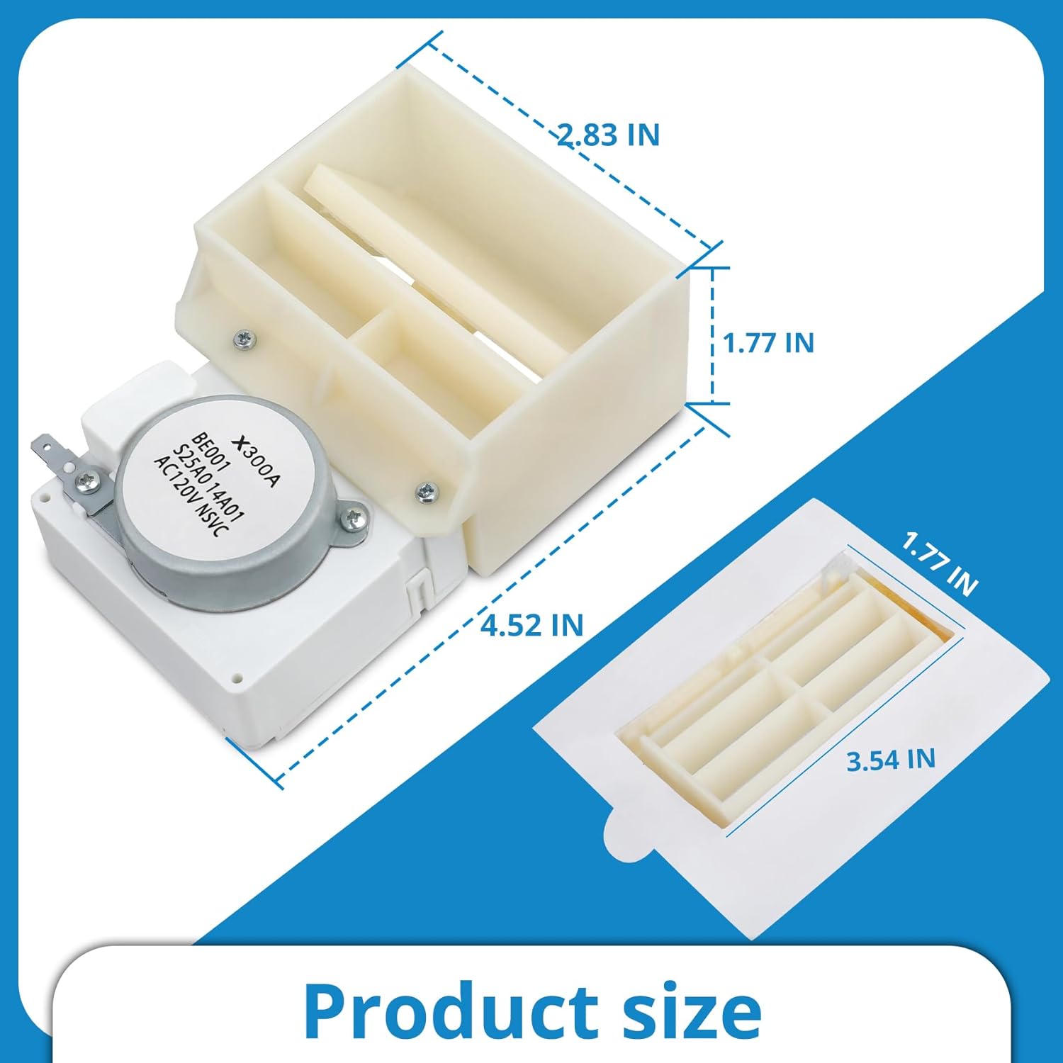 242303001 Air Damper Control Assembly Refrigerator Damper Assembly Compatible with Frigidaire Crosley White replaces 242303001，AP5788340, PS8746718, EAP8746718, 3016452 Fits DFH, FFE, FFH, FFS, LFS