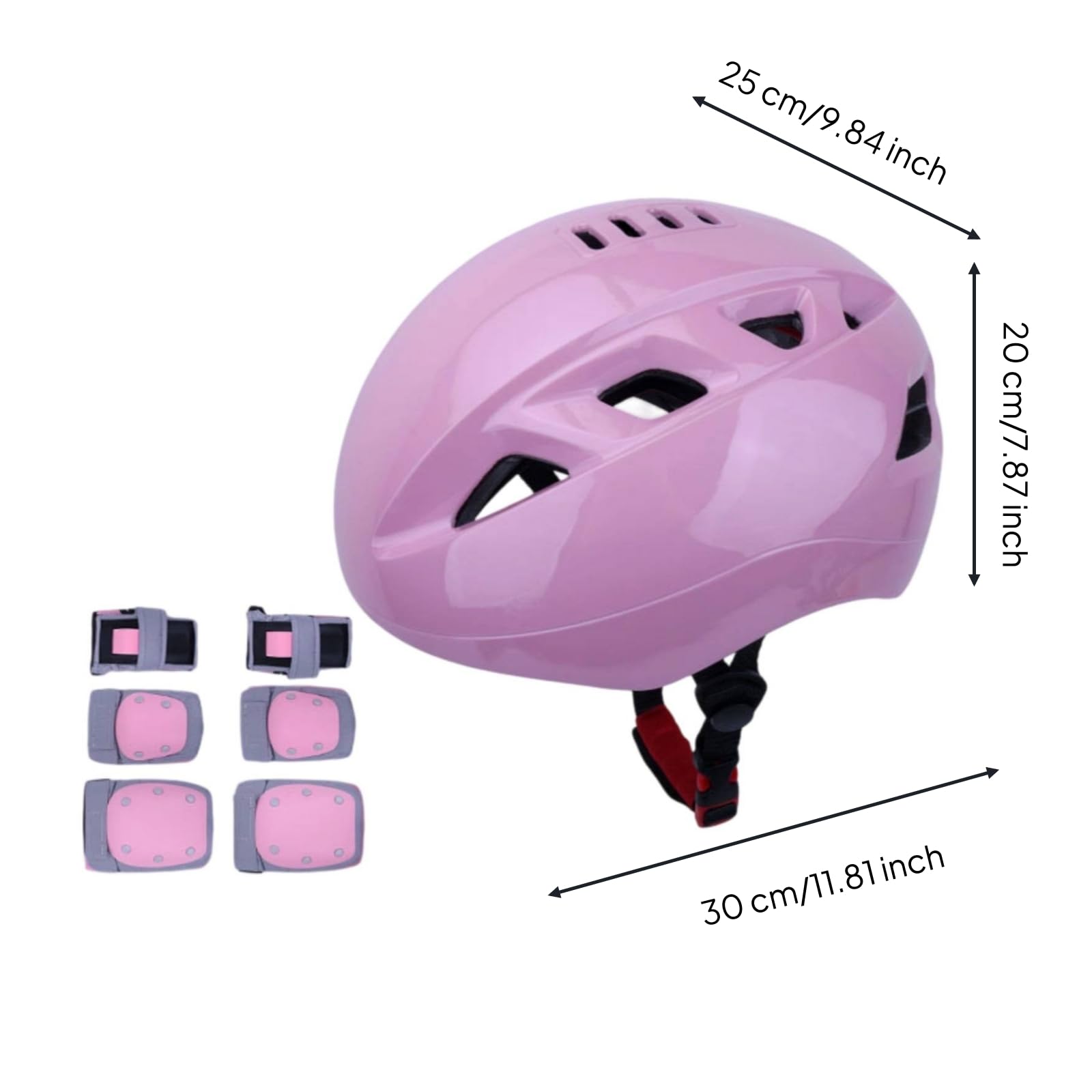 kowaku Set di Casco e Protezioni Ventilato Casco con Ginocchiere e Gomitiere Sicuro Set Protezioni con Ginocchiere per Principianti