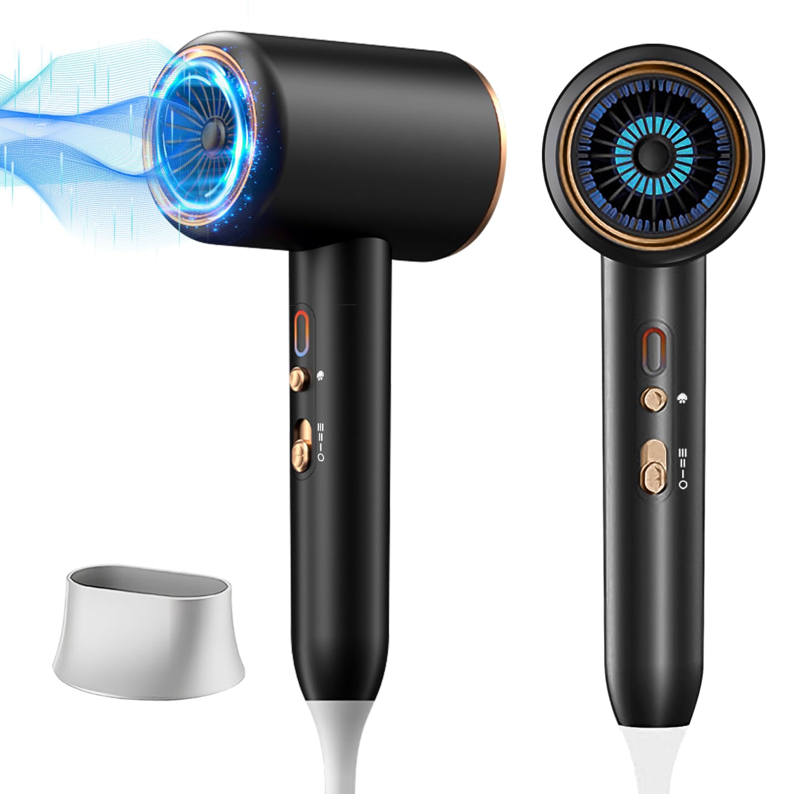 Unipampa Secador Pelo Profesional, 2400W Secadores de Pelo iones, Secador De Pelo con AC Motor, Secador Pelo Ionico, Secador Silencioso, Hair Dryer con 1 Concentrador, 2 Temperaturas/3 Velocidades