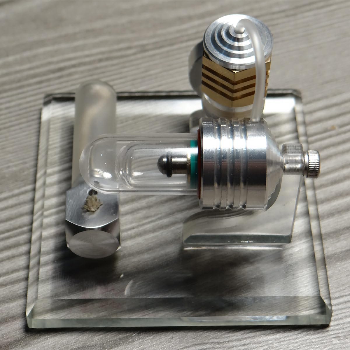 Stirling Engine Kit, Hot Air Single Cylinder Stirling Engine Model, Desktop Display Gifts for Engineers