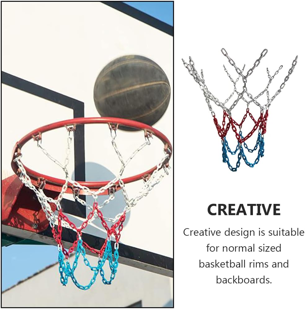 1pc Basketball Net Heavy Duty Chain Net for Courts Mesh Design for Schools Parks and Community Use