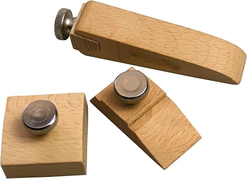 3Pcs Wooden Sandpaper Block Set, Bevel Wedge Hand Sanding Block