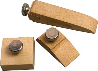 3Pcs Wooden Sandpaper Block Set, Square Bevel Wedge Hand Sanding Block, Handmade Leather Edge Grinding Polishing Tool for DIY Leather Craft Accessories