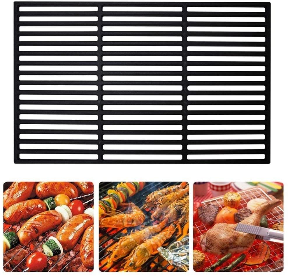Griglia In Ghisa Smaltata TRMLBE 54x34 Cm – Retttangolare Per Barbecue A Gas E Carbone, Spessore 9 Mm