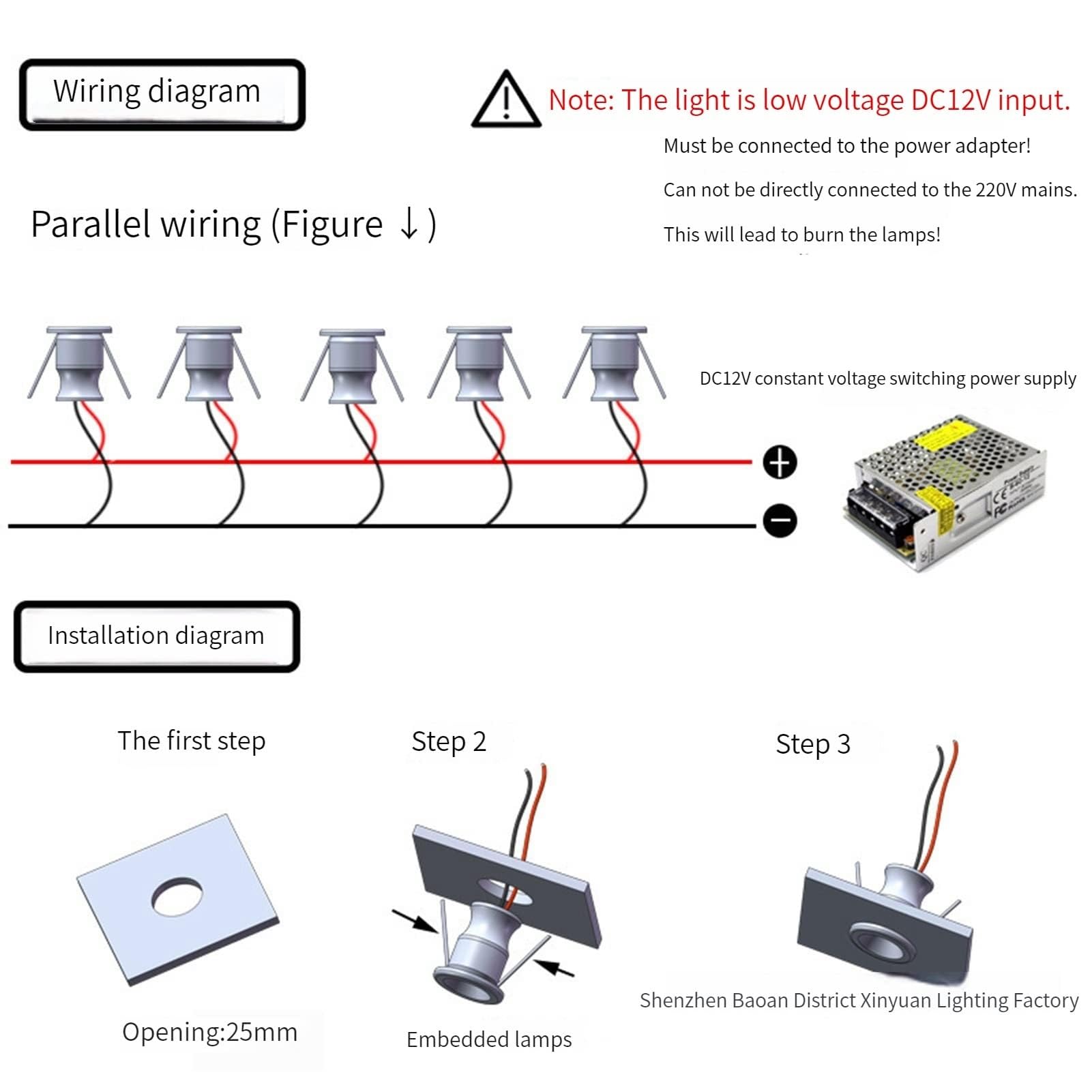 8 Piezas Foco De Luz LED - Mini Foco LED, Luz De Techo Y Pared De Fondo Oculta De 12V CC, Luz Empotrada Para Escaleras Resistente Al Agua IP65, Para Vitrinas Armarios(Neutral White 4000k)
