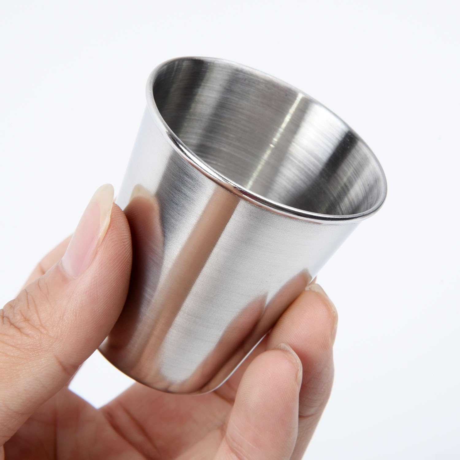 Lot de 10 gobelets réutilisables en acier inoxydable, 30/180/320 ml, pour le camping, la randonnée, l'extérieur, les activités intérieures - 320 ml