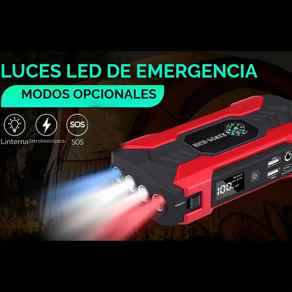 Arrancador de batería de Coche para Toyota CHR 2018-2025, 12V 28000mAh Arrancador de Coches Pinzas Bateria Booster Bateria Accesorio