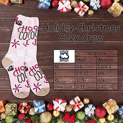 Image of World's Softest Cozy Collection Crew Socks - Smooth Multi Colors Cozy Socks - Knit Top Holiday Spirit Fashion Socks