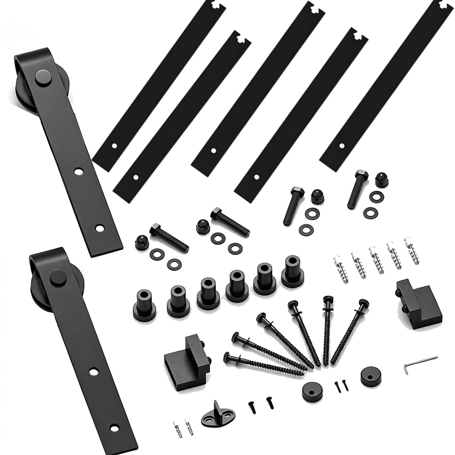 CelyToe Farmhouse Style Sliding Door Hardware, Durable Barn Door Track, Easy DIY Installation for Bathroom Kitchen and Living Room 2.44m/8ft